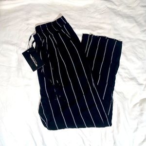 Prettylittlething striped pants w/ drawstring